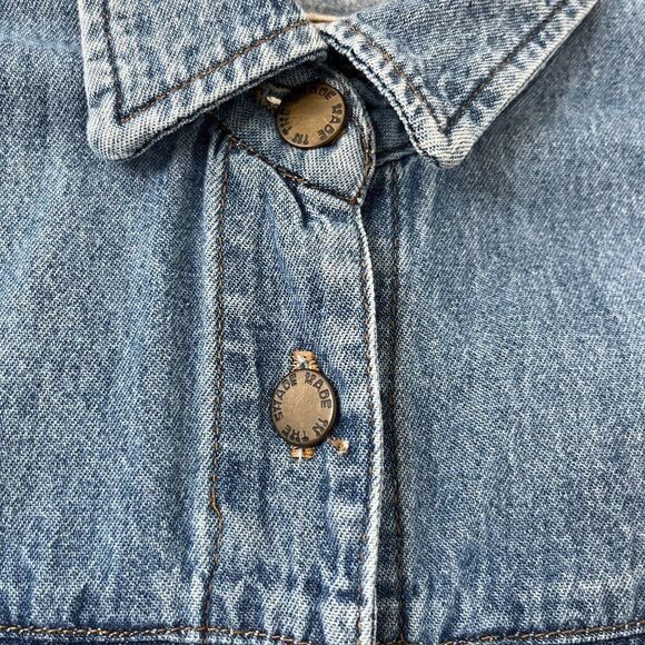 MADE IN THE SHADE Vintage Denim Dress Long Sleeve Button Down Made in USA - Picture 4 of 11